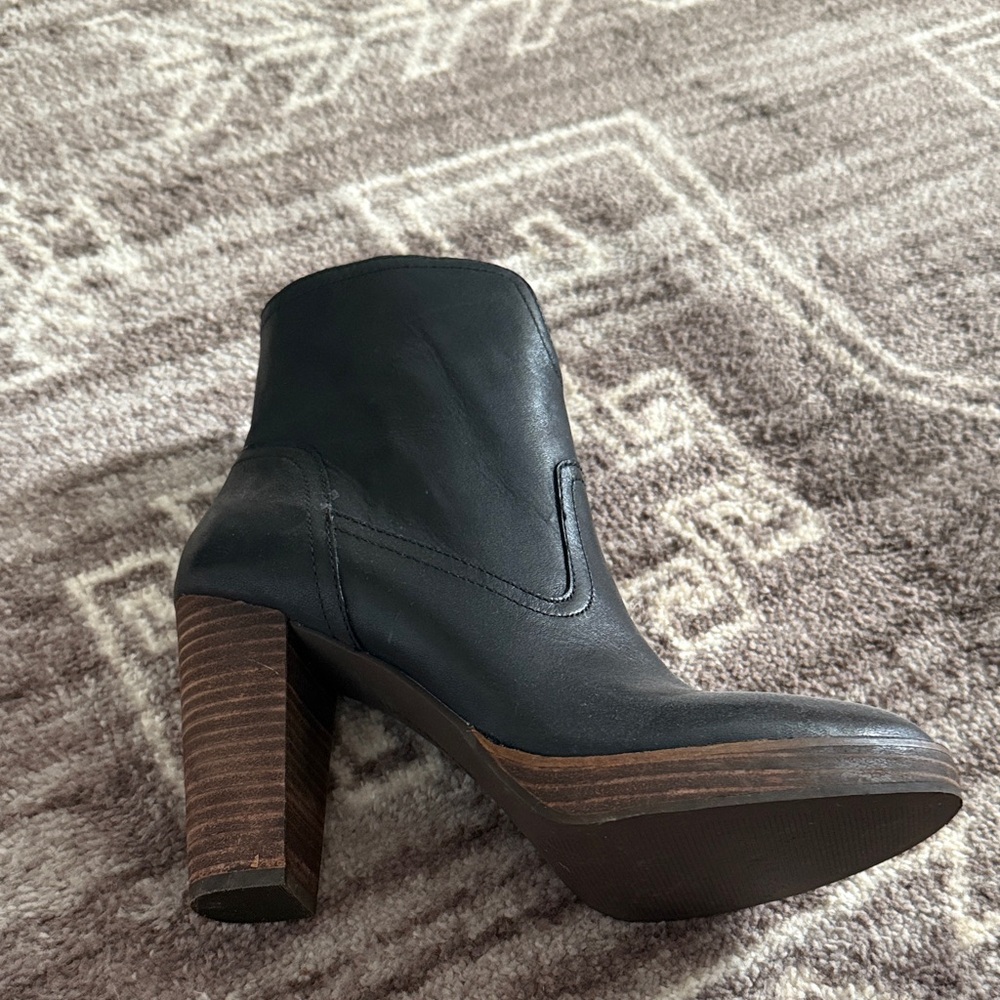 Lucky Brand Black Leather Heeled Boots